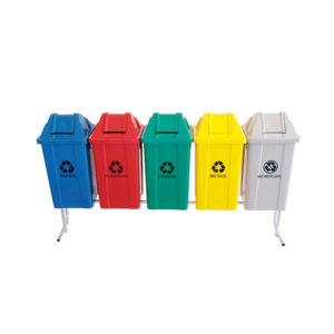 Lixeira Conjunto Coleta Seletiva Com 5 Lixeiras 60L JSN