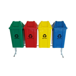 Lixeira Conjunto Coleta Seletiva Com 4 Lixeiras 60L JSN