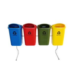 Lixeira Conjunto Coleta Seletiva Com 4 Lixeiras 50L JSN