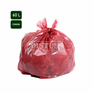 Saco de Lixo N5-Comum 60L Vermelho