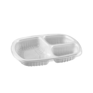 Pote G330 Retangular com 3 Divisórias Freezer/Microondas 1150ML Galvanotek 100 Unidades