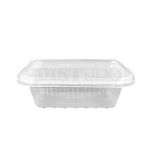 Pote de Plástico Retangular 250ML Com Tampa Prafesta 24 Unidades