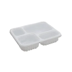 Pote G324 Quadrado 4 divisórias Freezer/Microondas 1225ml 100 Unidades