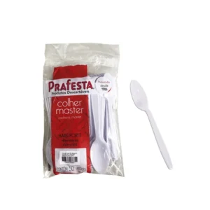 Colher de Refeição Branca Prafesta 50 Un.