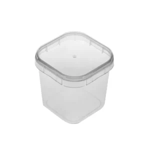Pote Plástico Lacre Quadrado 220ML C/ Tampa 10 unidades