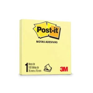 Bloco Adesivo Post-It 3M 76x76mm Amarelo Cx com 4un